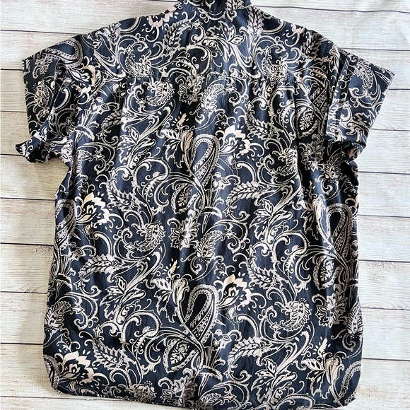 Paul‎ Fredrick Black and Cream Paisley Shirt - Picture 5 of 5